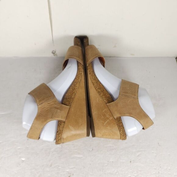 Taos Women’s Carousel 2 EU41 US 10-10,5 Tan Leather Wedge Strappy Sandal Shoes - Picture 10 of 16